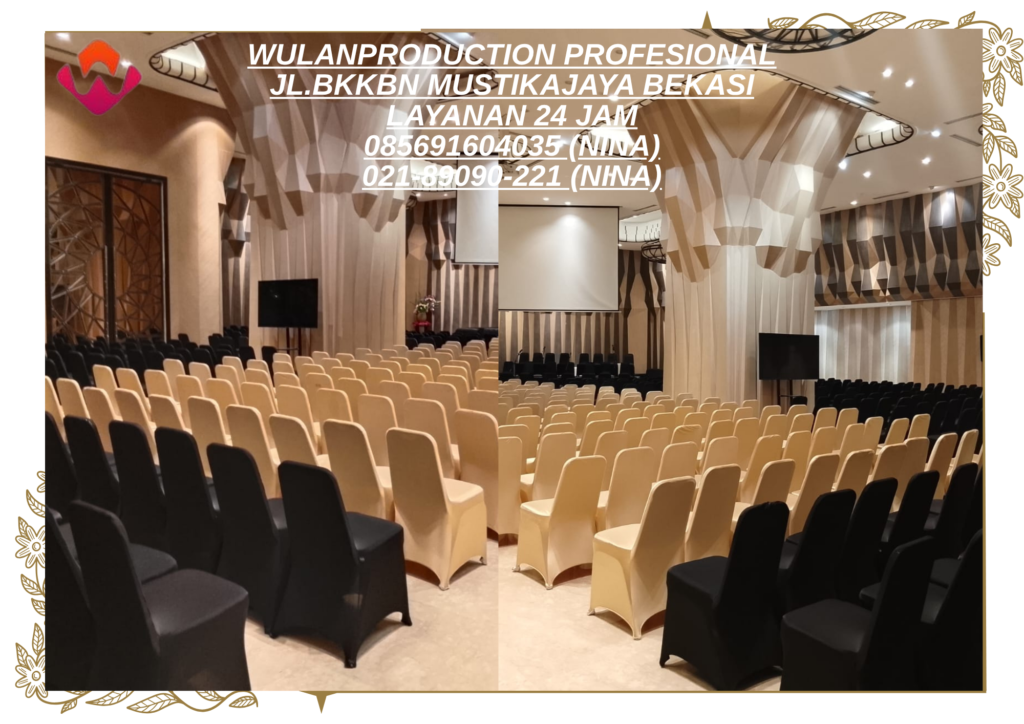 Rental Kursi Event Lengkap Cover Hitam Dan Gold Di Bogor 