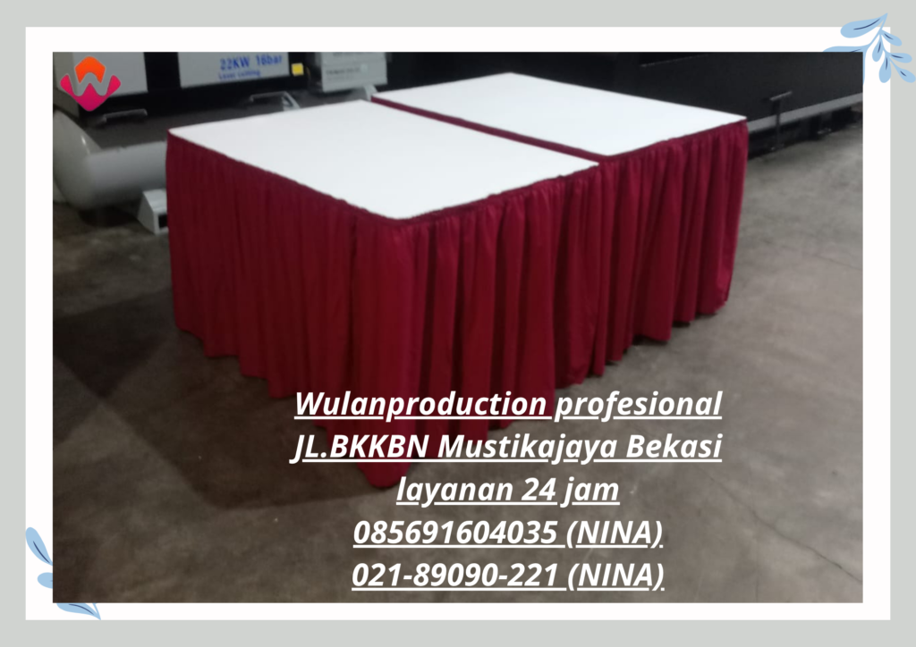 Rental Meja Kotak Dan Meja Bundar Cover Skirting Hitam Jakarta
