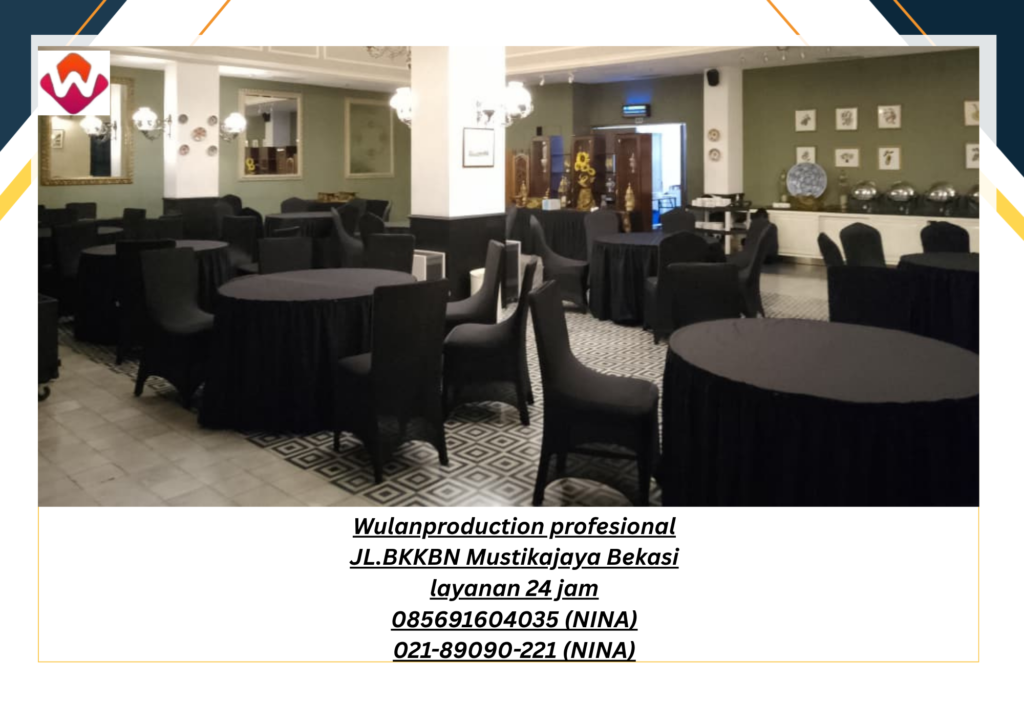 Rental ROUND TABLE Cover hitam KURSI cover Hitam Jakarta Pusat 