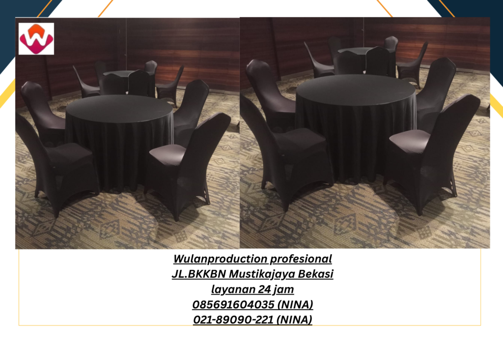 Rental ROUND TABLE Cover hitam KURSI cover Hitam Jakarta Pusat 
