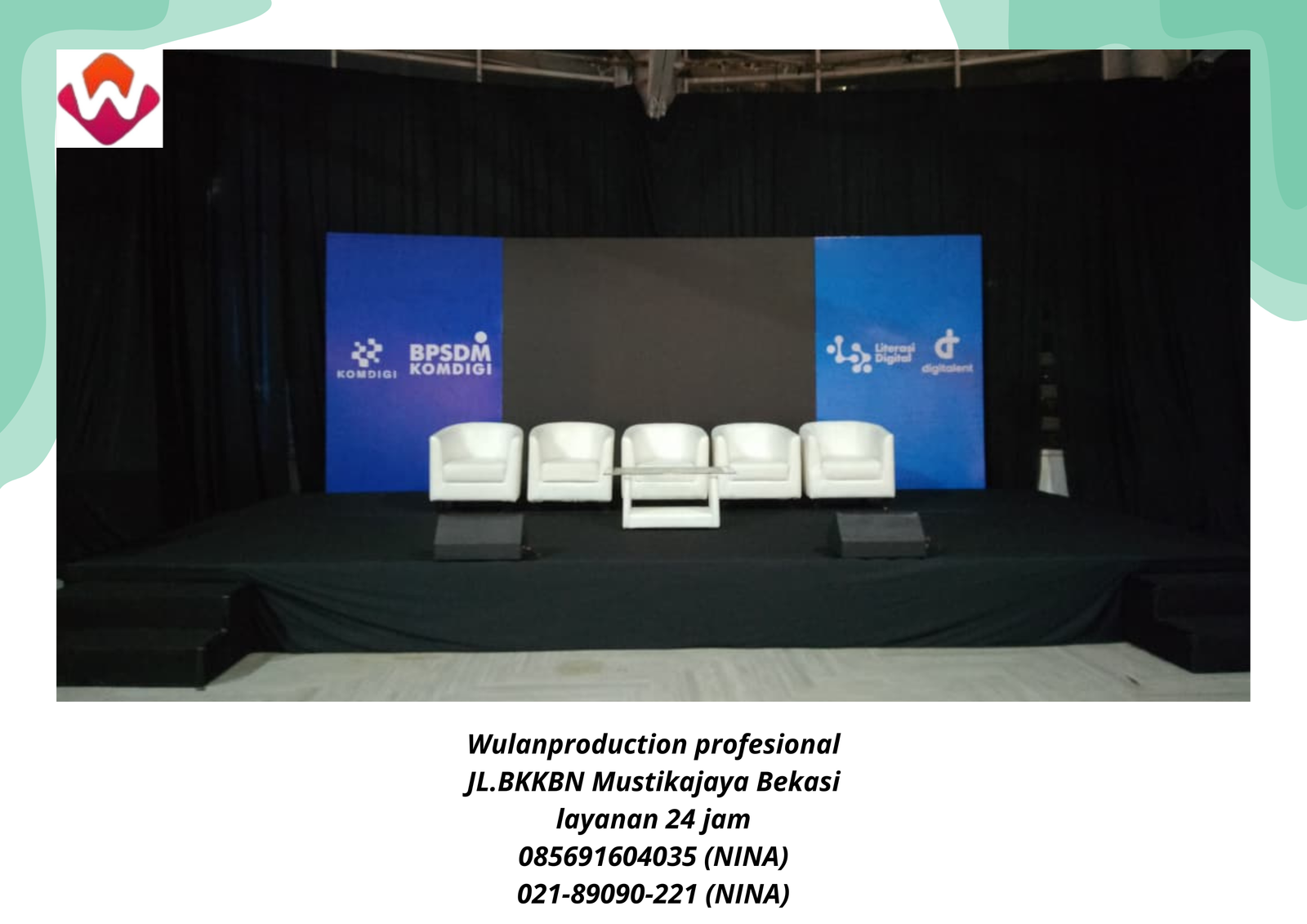 SEWA STAGE KARPET BUANA HITAM DAN BACKDROP WING SERANG