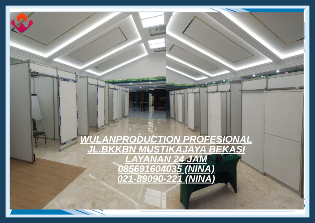 Sewa Partisi Ruang Putih 2x3 Pintu Geser Area Bekasi