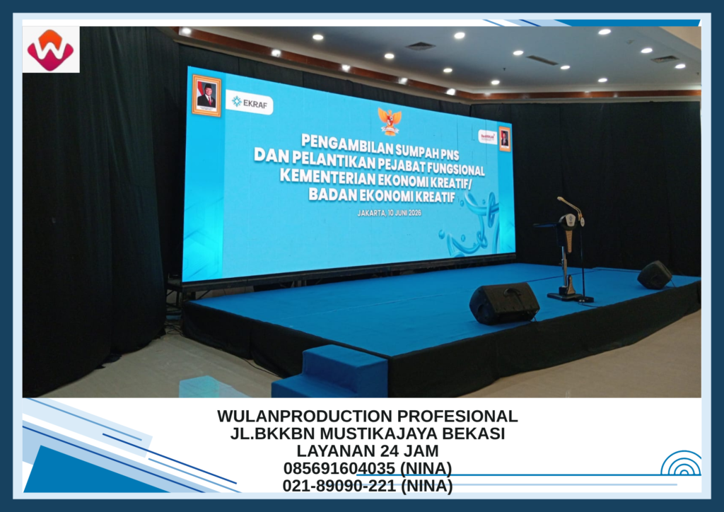 Jasa Sewa PANGGUNG KARPET BIRU Lengkap PODIUM Bekasi