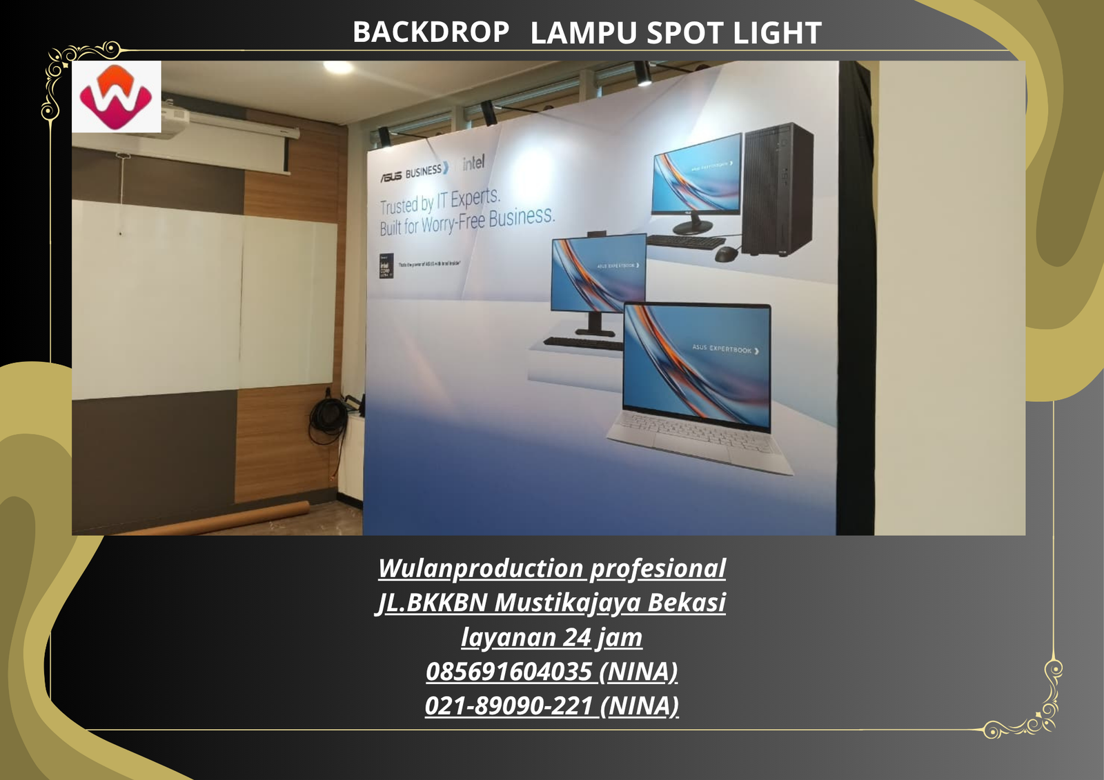 Sewa BACKDROP Lengkap LAMPU SPOT LIGHT Kelapa Gading Jakarta