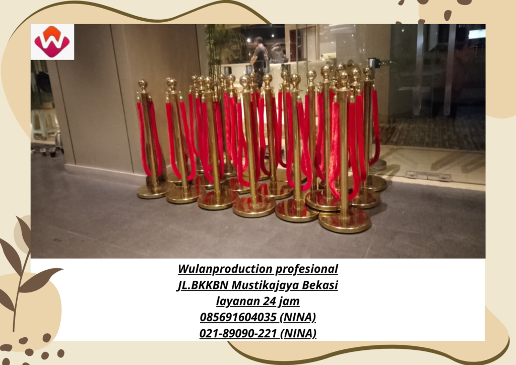 Rental TIANG ANTRIAN BLUDRU Pita Merah Area Kuningan Jakarta 