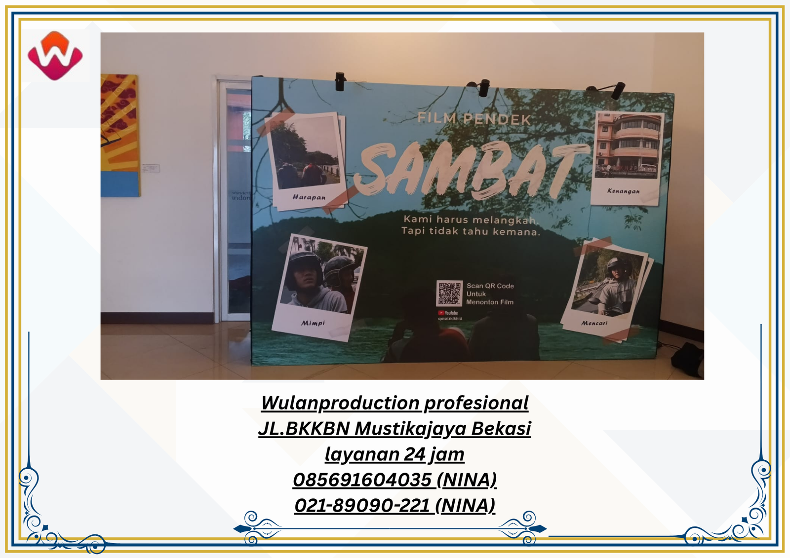 Sewa BACKDROP Plus Flexy Event Gedung Pariwisata Cikarang