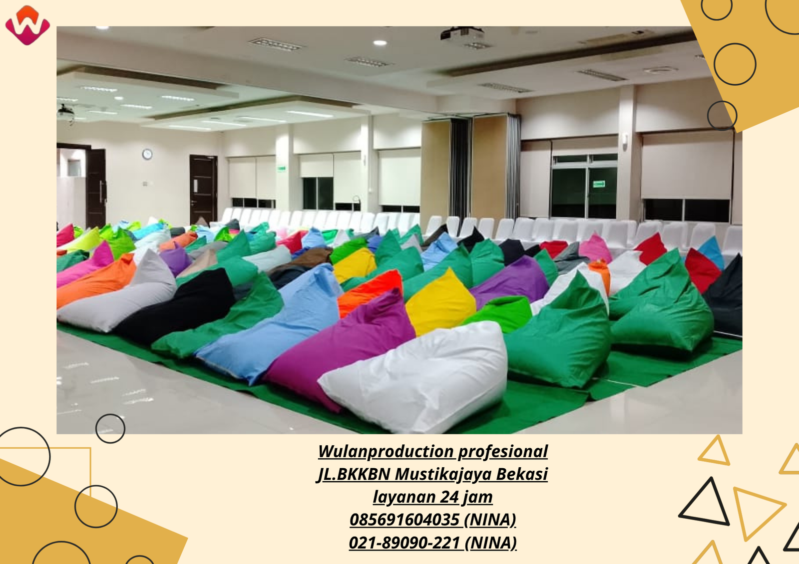 Sewa BEANBAG Aneka Ukuran Dan Warna Menarik Bekasi