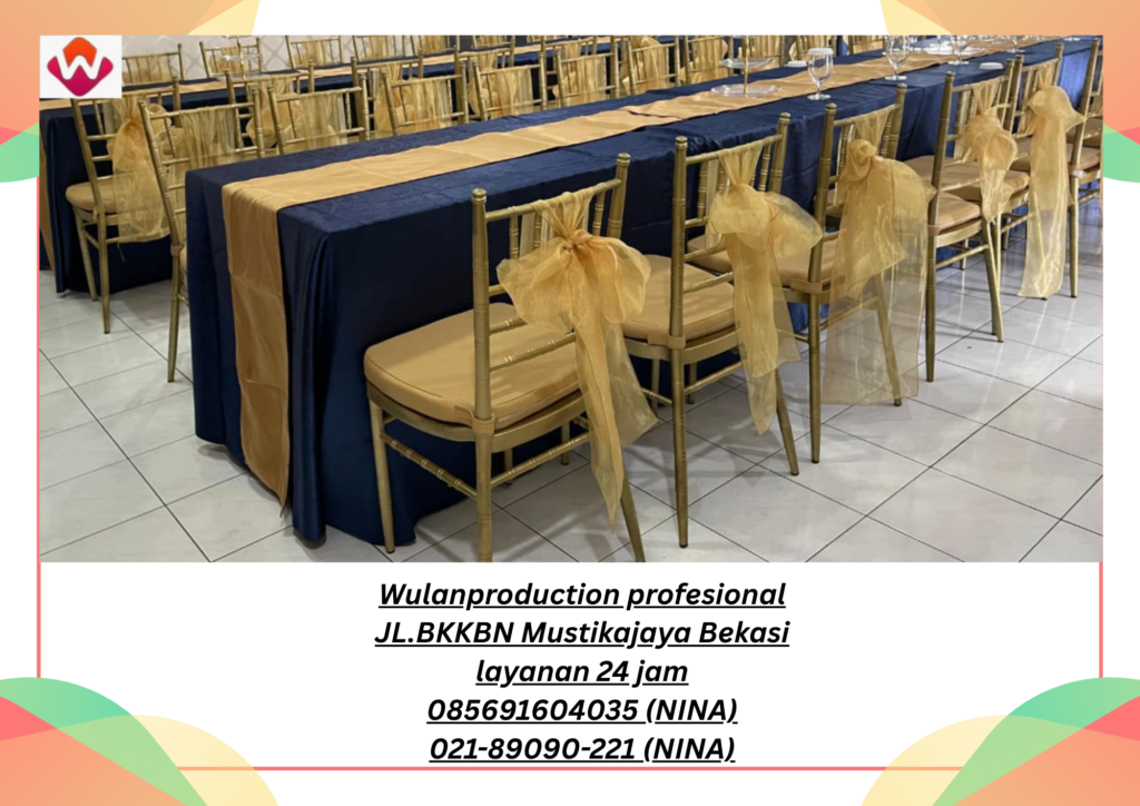 Sewa LINEN Event SARUNG KURSI TAPLAK NAPKIN PITA Jakarta
