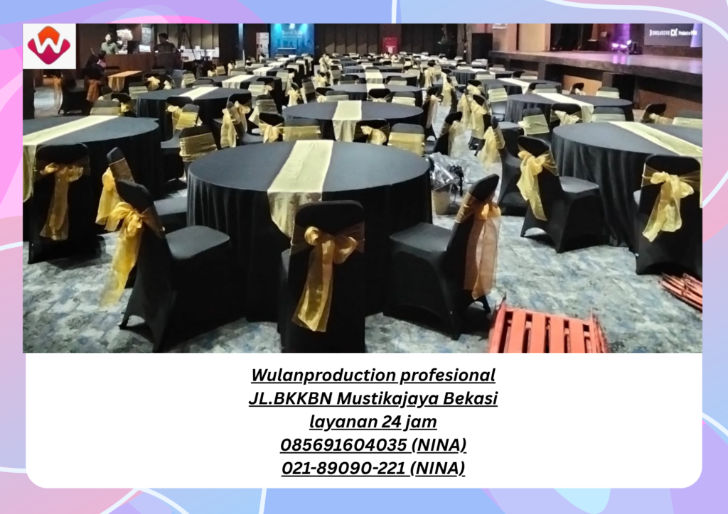Sewa MEJA Bulat Plus Cover Dan Runner Jakarta