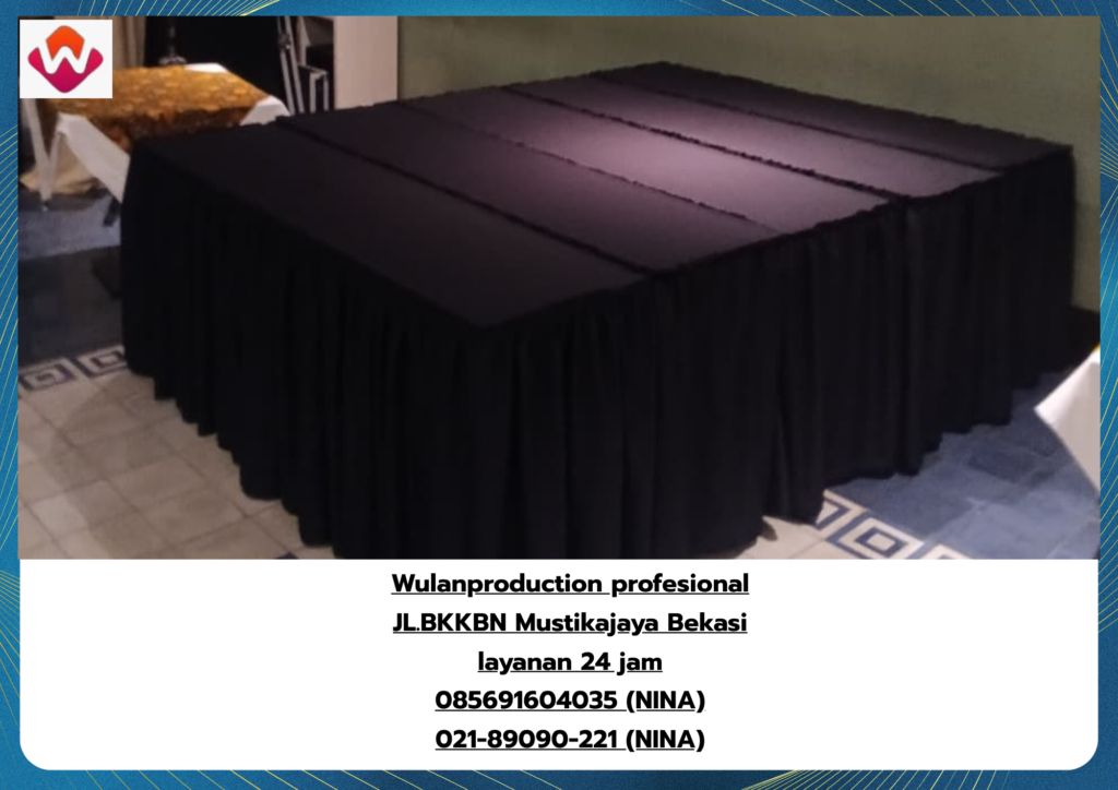 Sewa MEJA IBM SKIRTING HITAM KURSI ALAT CATERING Bogor