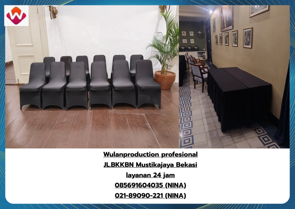Sewa MEJA IBM SKIRTING HITAM KURSI ALAT CATERING Bogor