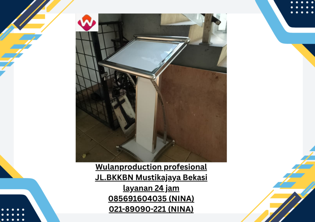 Sewa PODIUM Putih Frame Stainless Cikarang Utara