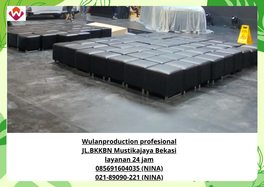 Sewa PUFF Hitam Kotak Kaki Stainless 
