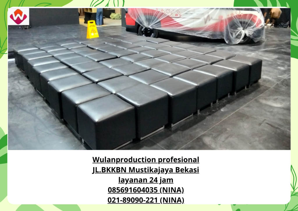 Sewa PUFF Hitam Kotak Kaki Stainless 