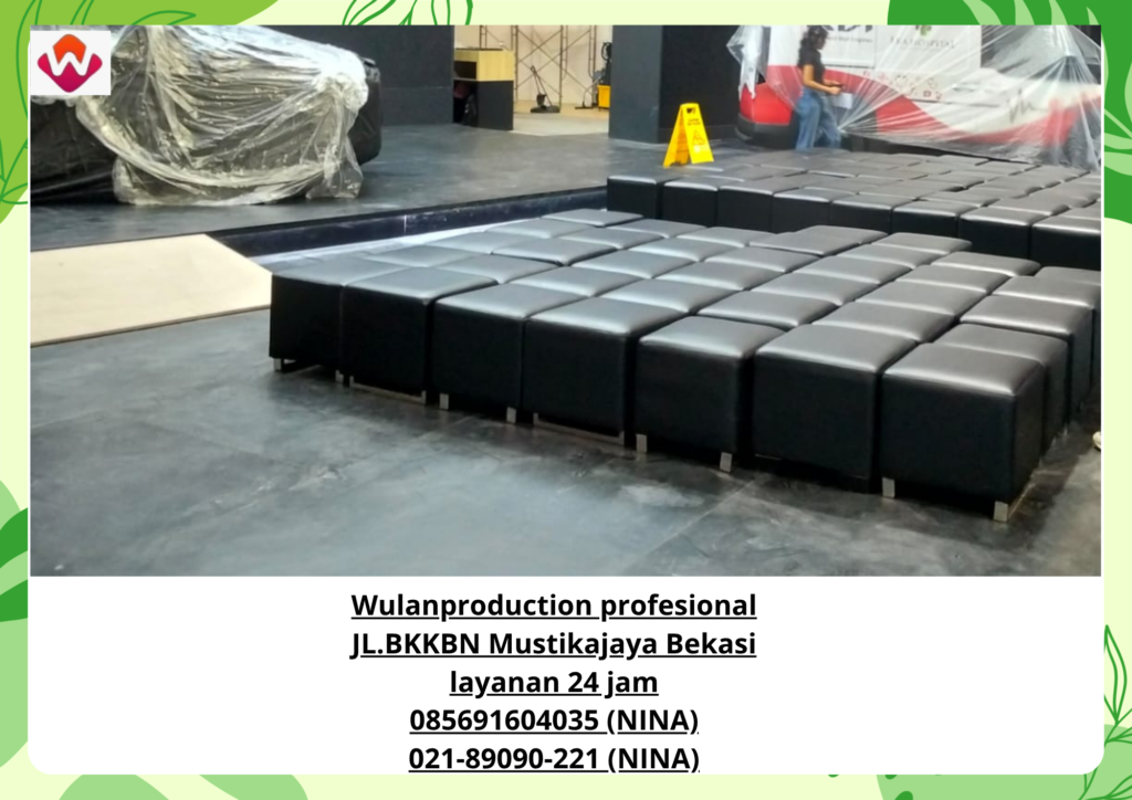 Sewa PUFF Hitam Kotak Kaki Stainless 