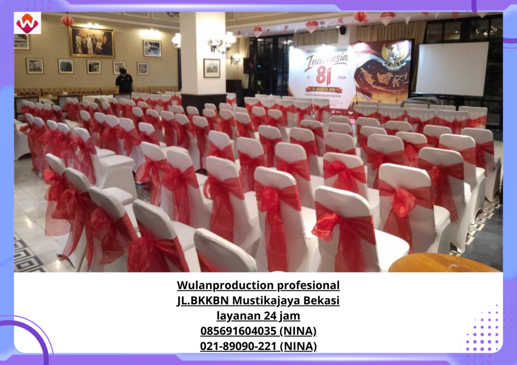 Rental ALAT CATERING KURSI COVER PUTIH PITA MERAH Menteng