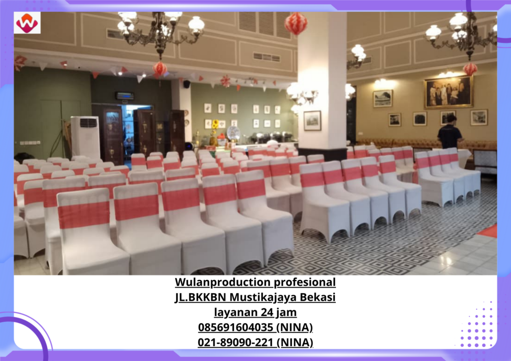 Rental ALAT CATERING KURSI COVER PUTIH PITA MERAH Menteng