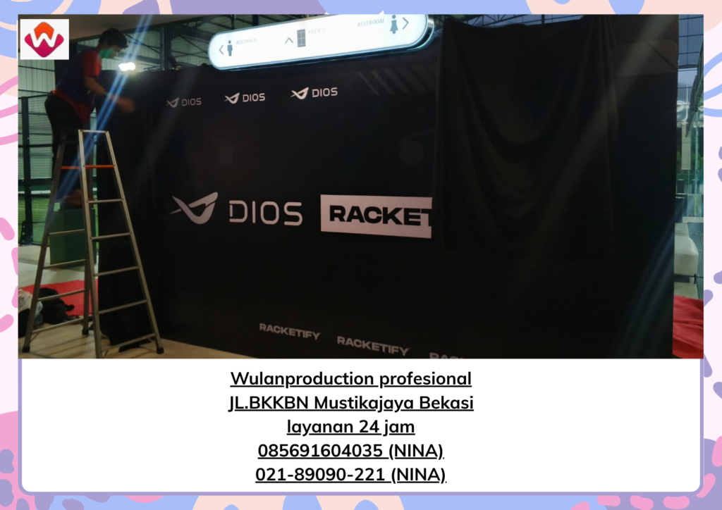 Rental BACKDROP MUKA DUA LAMPU SOROT SPOTLIGHT Cikarang