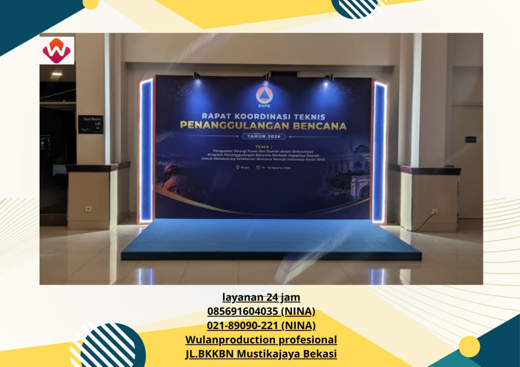 Sewa BACKDROP PANGGUNG Cover Karpet Biru Aston Bogor 
