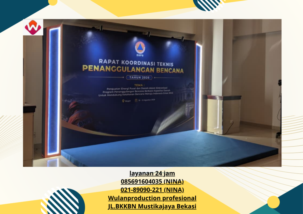Sewa BACKDROP PANGGUNG Cover Karpet Biru Aston Bogor 