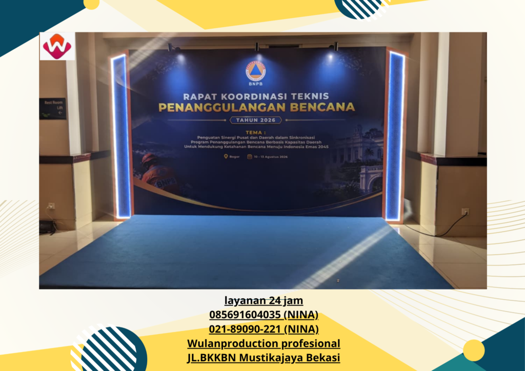 Sewa BACKDROP PANGGUNG Cover Karpet Biru Aston Bogor 