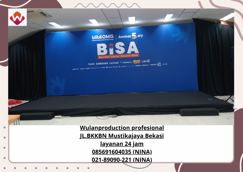 Sewa BACKDROP STAGE BLACK CURTAIN Gedung Bappenas Jakarta