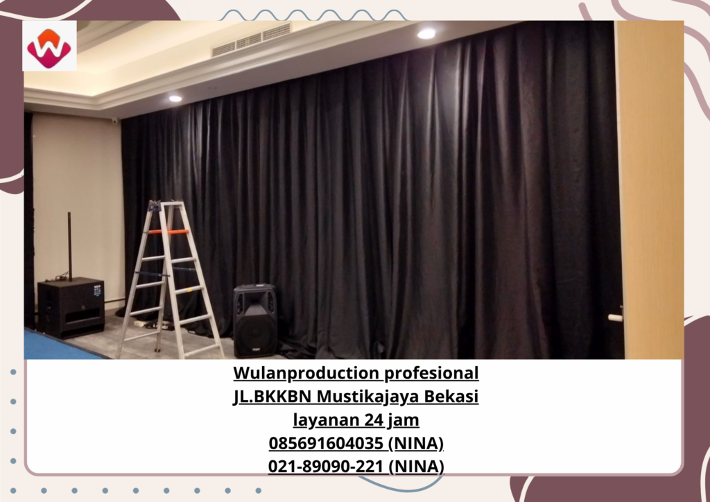 Sewa BACKDROP STAGE BLACK CURTAIN Gedung Bappenas Jakarta