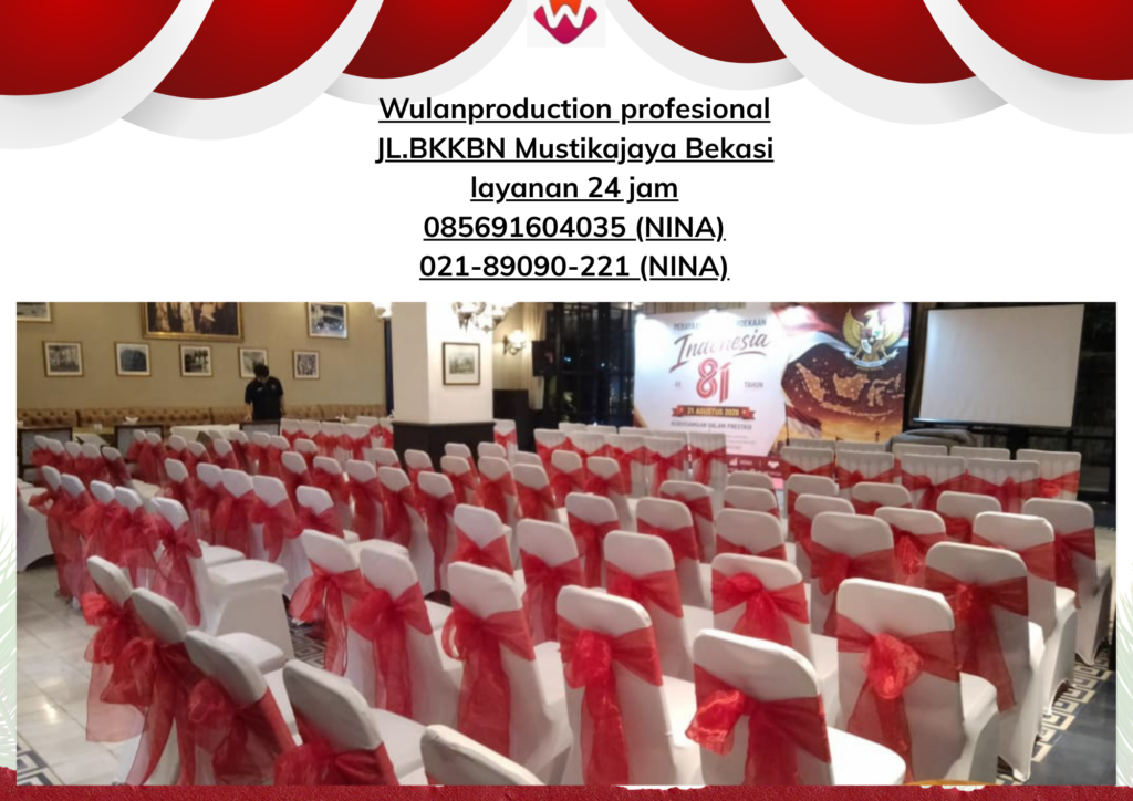 Sewa KURSI COVER PUTIH PITA MERAH Jakarta