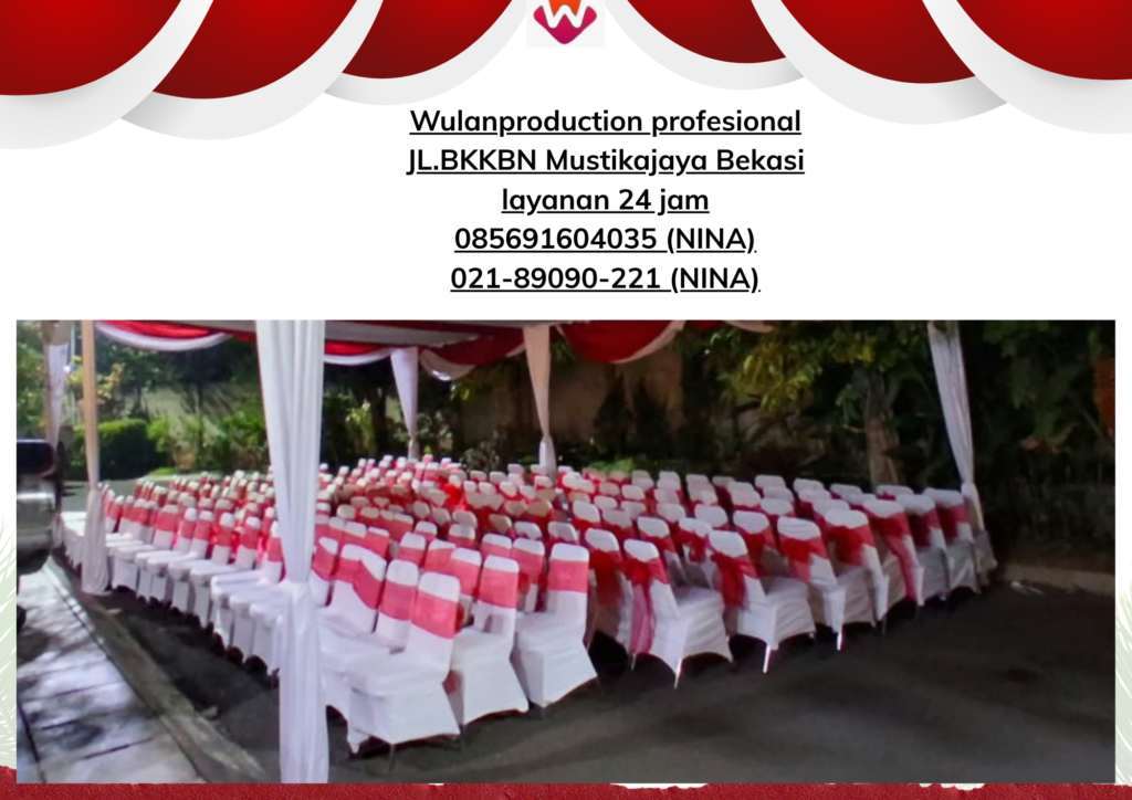 Sewa KURSI COVER PUTIH PITA MERAH Jakarta