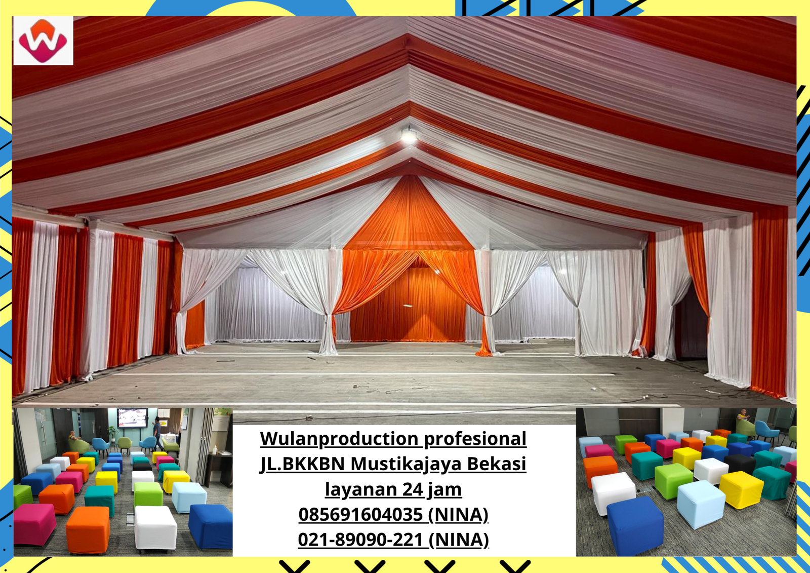 Sewa PUFF Aneka warna Dan TENDA RODER Jakarta