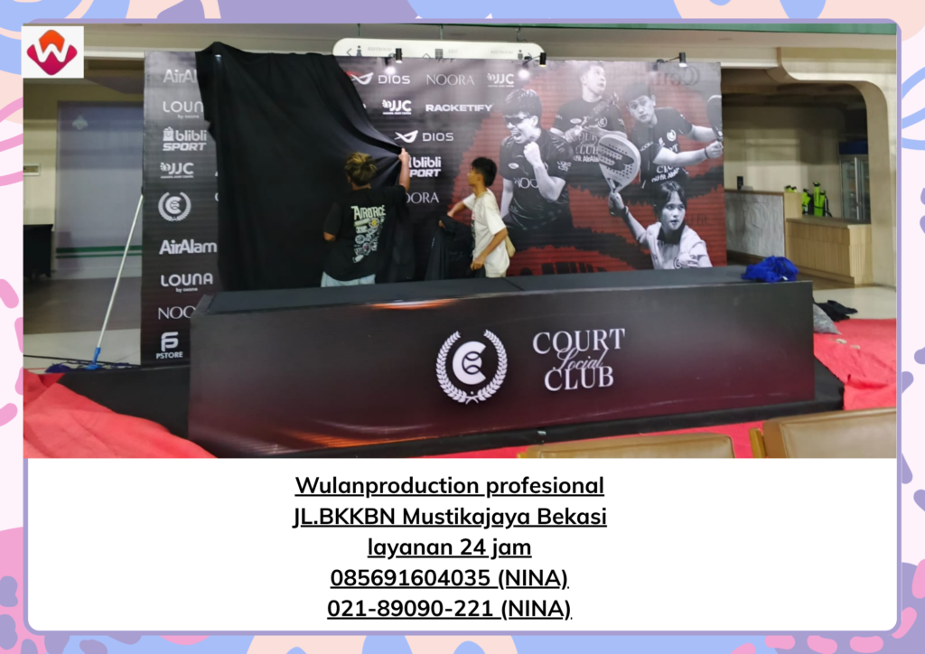 Rental BACKDROP MUKA DUA LAMPU SOROT SPOTLIGHT Cikarang