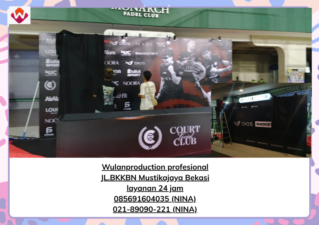 Rental BACKDROP MUKA DUA LAMPU SOROT SPOTLIGHT Cikarang