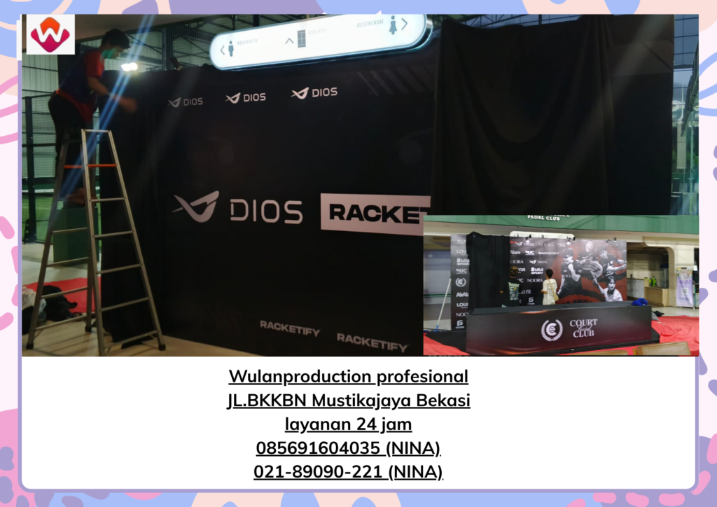 Rental BACKDROP MUKA DUA LAMPU SOROT SPOTLIGHT Cikarang