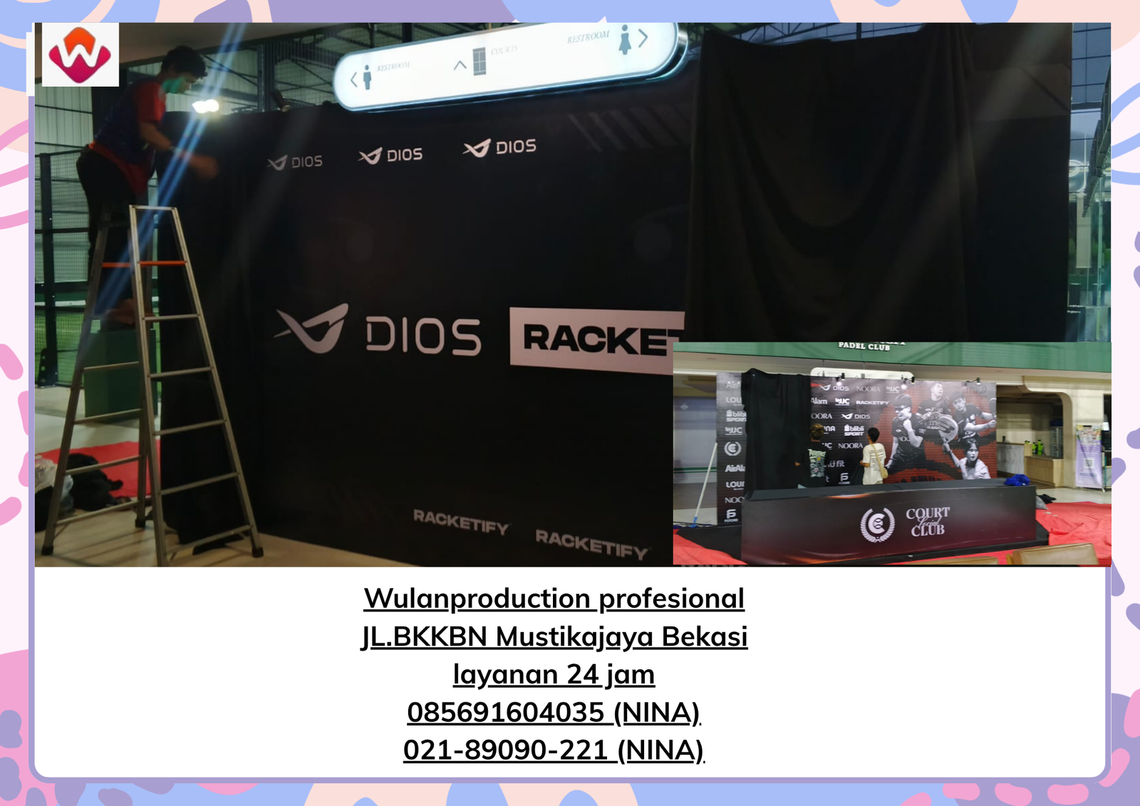 Rental BACKDROP MUKA DUA LAMPU SOROT SPOTLIGHT Cikarang