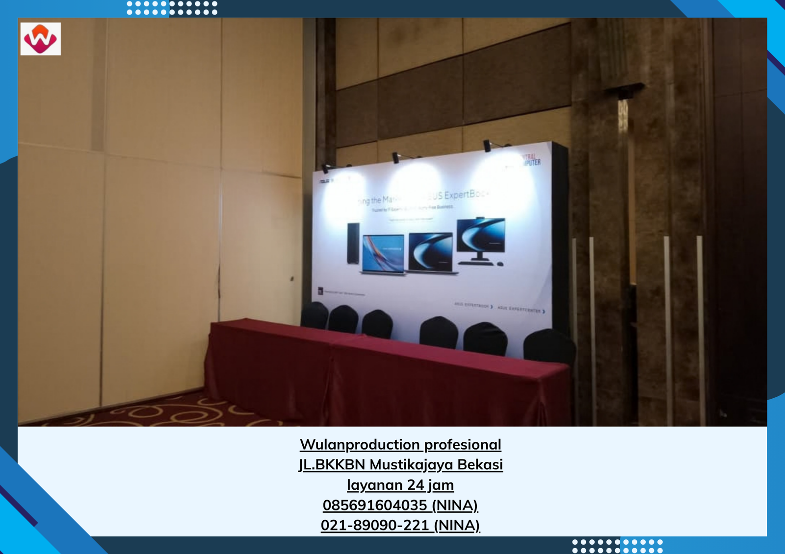 Sewa BACKDROP LAMPU SPOTIGHT Karawang (NO.HP 085691604035 / 021-89090-221)