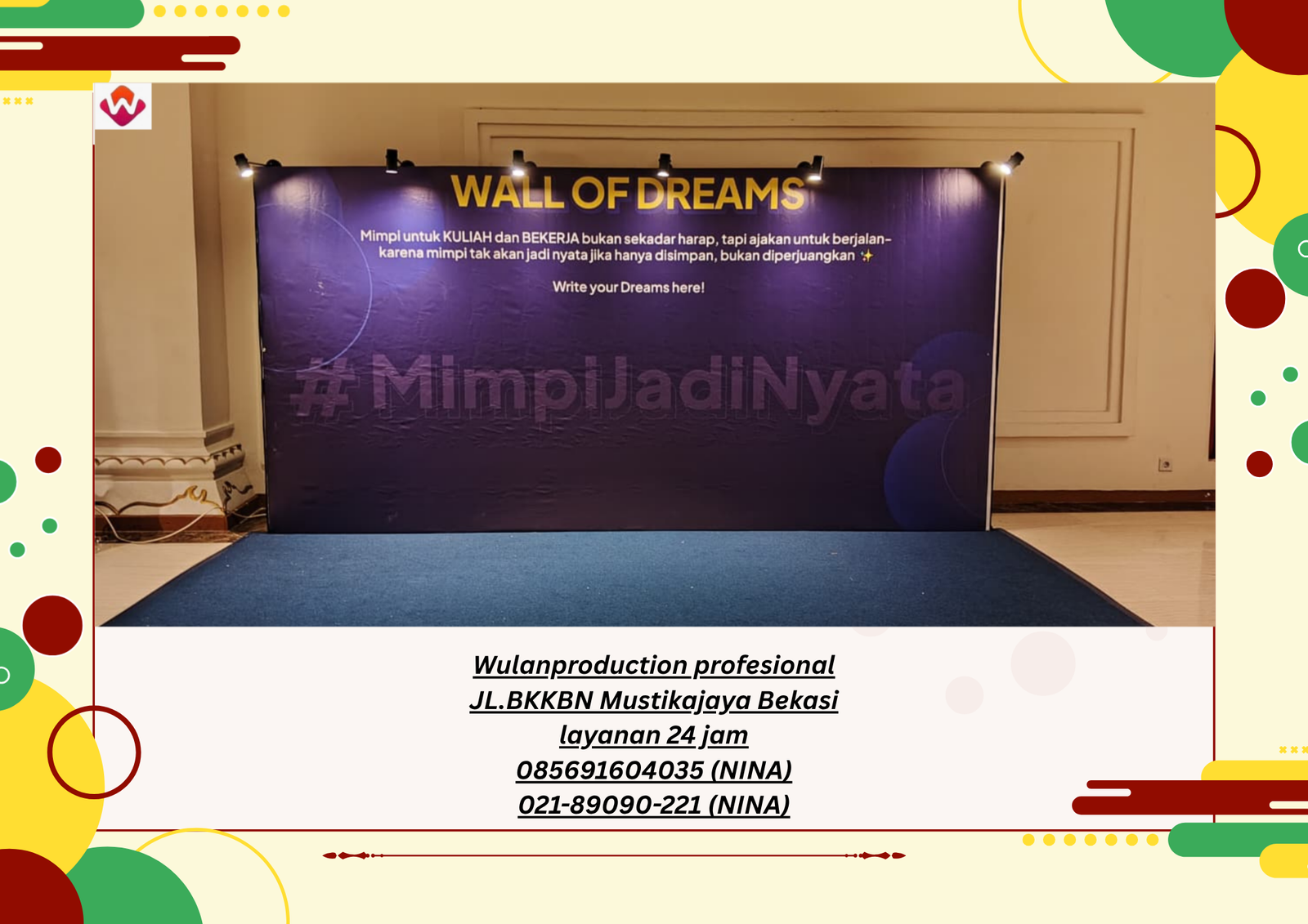 Sewa BACKDROP PHOTO BOOTH Event Hotel Indonesia (NO.HP 085691604035 / 021-89090-221)