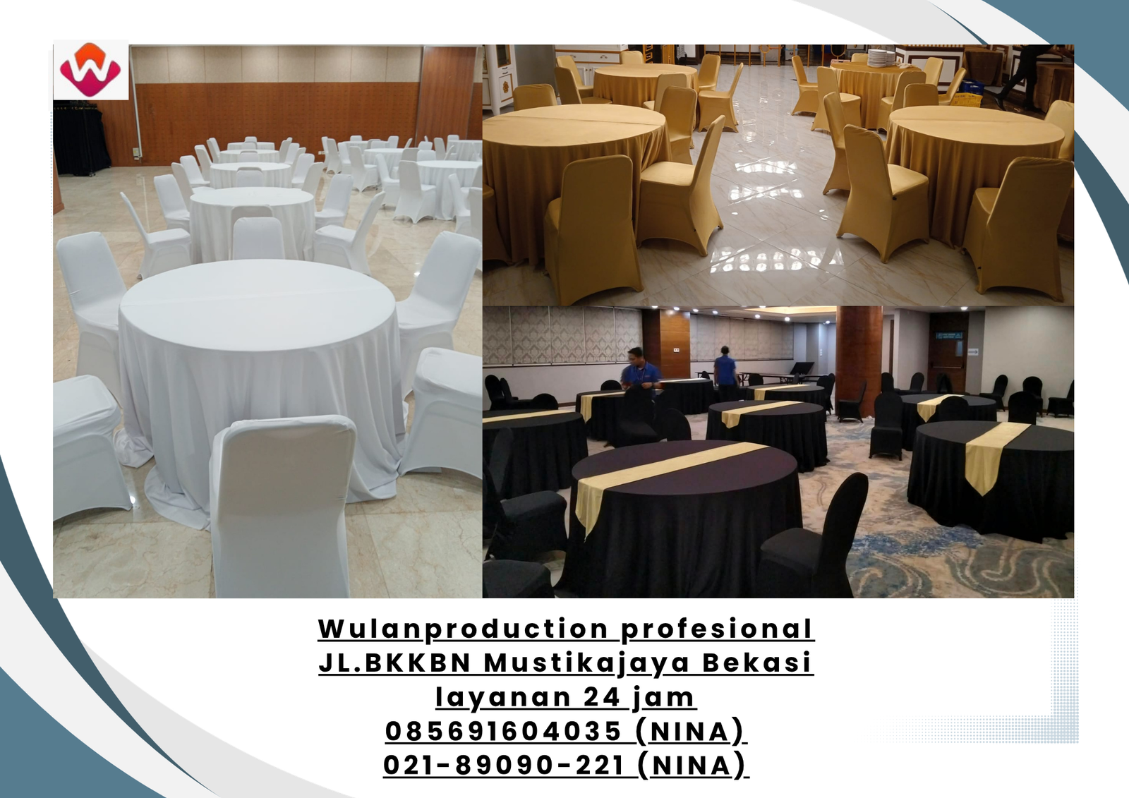 Sewa KURSI dan ROUND TABLE Full Cover Jakarta Pusat (No.HP 085691604035 / 021-89090-221)