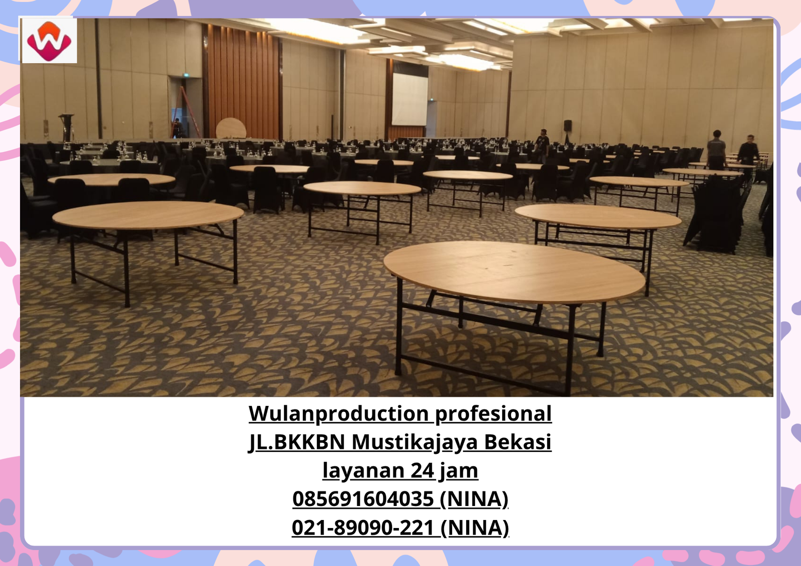Sewa MEJA BUNDAR HPL Polos Depok (NO.HP 085691604035 / 021-89090-221)