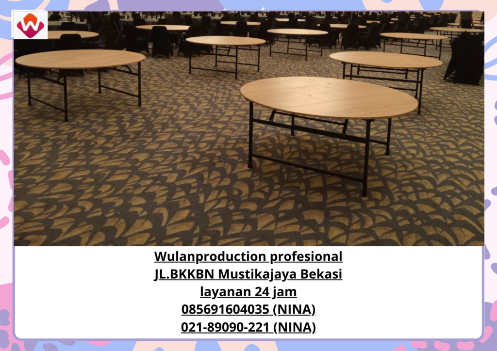 Sewa MEJA BUNDAR HPL Polos Depok (NO.HP 085691604035 / 021-89090-221)