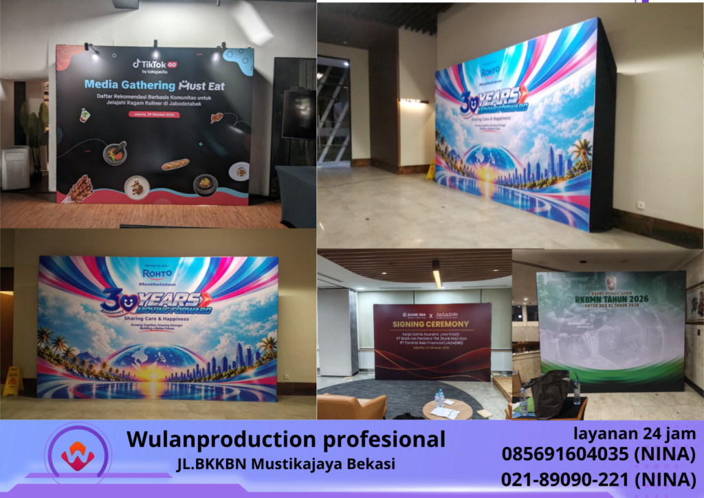 Jasa PEMBUATAN BACKDROP FLEXI Terbaik Bekasi (No.HP 085691604035 Nina) 