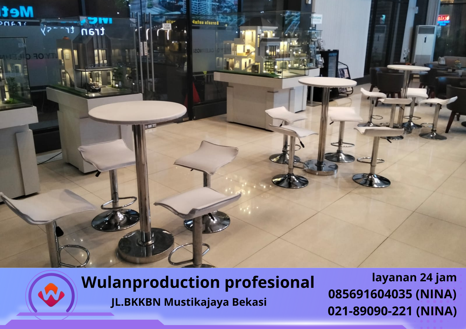 Rental BARSTOOL PUTIH Area Jakarta Pusat (No.HP 085691604035 / 021-89090-221 Nina)