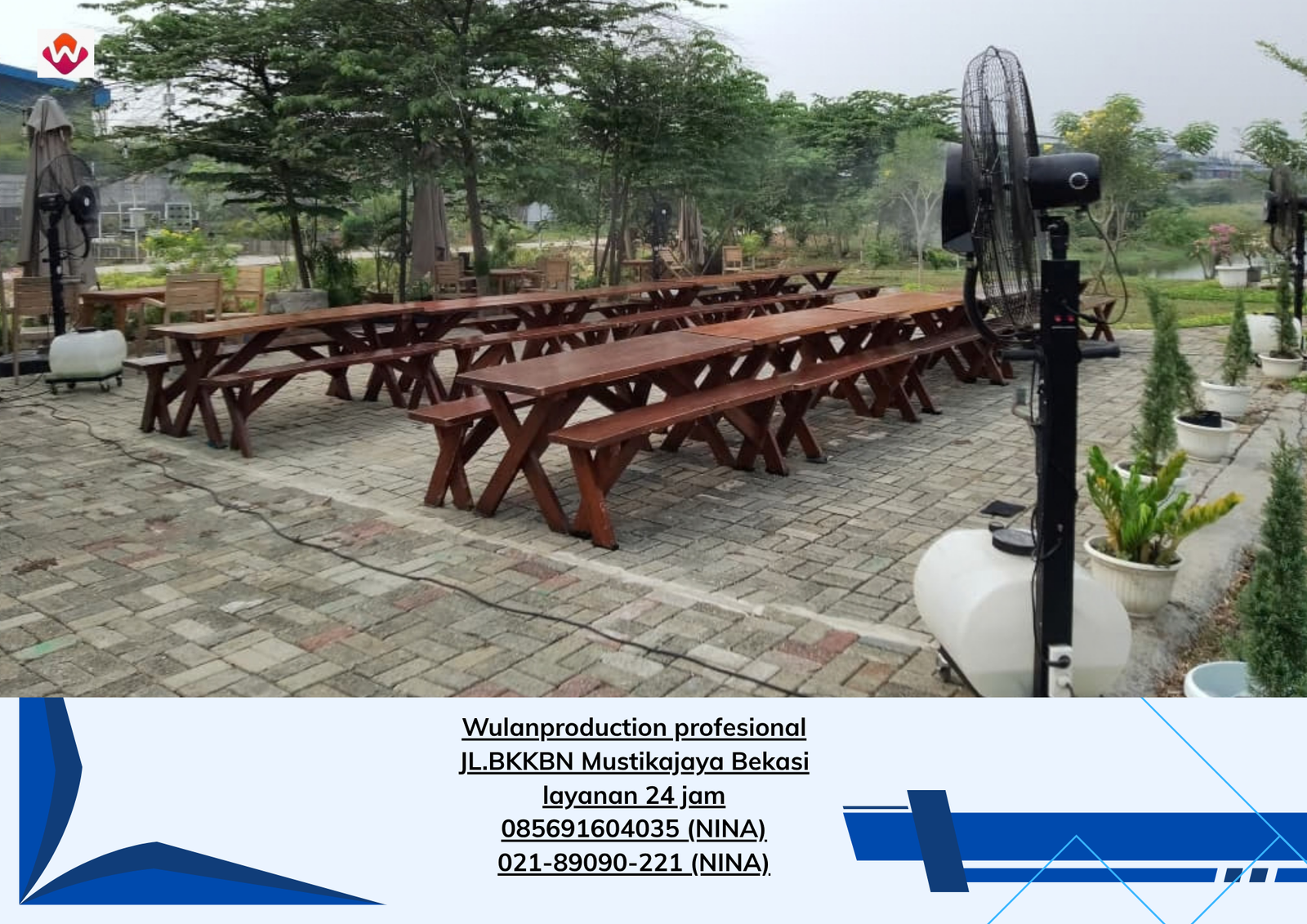 Rental MEJA KURSI TAMAN EXTRA Dan MISTYFAN Karawang (No.HP 085691604035 / 021-89090-221)