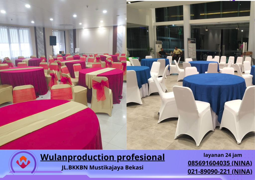 Sewa MEJA BULAT dan KURSI COVER ANEKA WARNA Jakarta (No.HP 085691604035 Nina) 